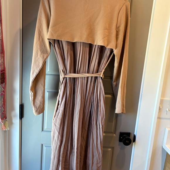 Hayden Jackets & Blazers - Hayden Beige Pleated Trench Coat with Belt